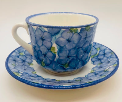 Hortensia Cup and Saucer Set, Set of 4